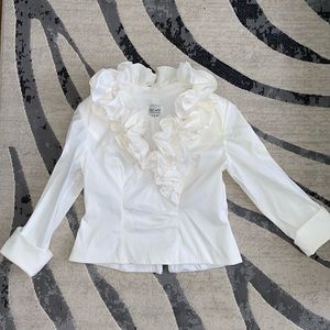 Ruffle white blouse